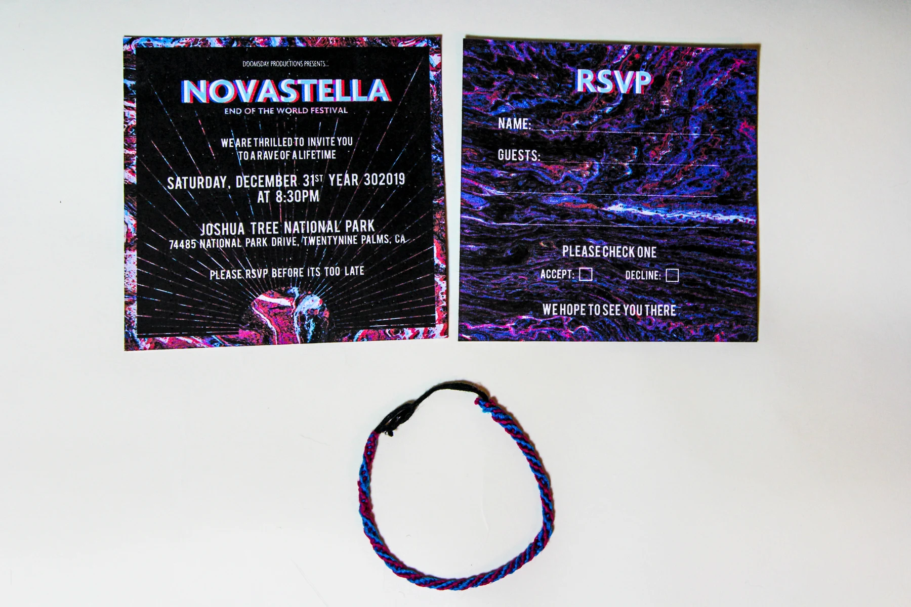 Novastella — invitation and packaging detail 1